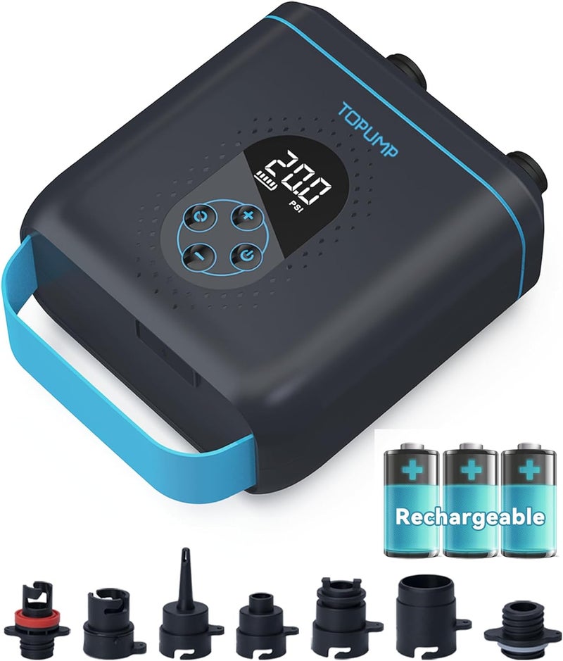 TOPUMP Paddle Board Electric Pump TPS260-20PSI Portable Rechargeable SUP Air Pump, Dual Stage Inflation & Deflation, Auto-Off for Stand Up Paddle Boards, Boats, Kayaks and Tent - Image 1